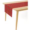 texpot - Runner da tavolo 30 x 200 cm, motivo scozzese rosso tartan, 100% poliestere, per Natale