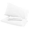 Viterbo Biancheria Completo Letto - Lenzuolo - Sofia - Bianco Tinta Unita 100% Cotone - Matrimoniale - Albergo B&B Hotel (592)