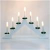 Lewondr Candelabro a Batteria in Plastica con 7 Candele Illuminazione LED, Ponte a Candela per Tavolo Casa Matrimoni Feste Decorazioni Natalizie, 2 Batterie, Dimensioni 40,6 x 5 x 28,4 cm, Luce Rosso