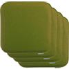 Brandsseller Set di 4 Cuscini in Feltro 35x35x2 cm - Cuscini quadrati e robusti per sedie da interno ed esterno, imbottiti e resistenti - Verde Scuro