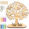 Hengxinchen Albero della Vita in Legno Centrotavola, Albero di Denaro in Legno con Luci LED, per Regali di Nozze in Denaro, Centrotavola in Legnoalbero della Vita, per Matrimonio