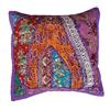 Rastogi Handicrafts Federa decorativa per cuscino, in cotone ricamato, patchwork tradizionale, indiano, fatta a mano, colore: viola