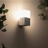 maolo Applique da Parete Cubo E27 in Alluminio Bianco o Nero Design Moderno IP44 per Esterni e Interni Sale Soggiorno Cucina Camera da Letto (Bianco)
