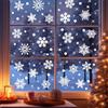 SULOLI 155 Pezzi Vetrofanie Natalizie per Finestre,Adesivi Finestre di Natale Riutilizzabili,Stickers con Fiocchi di Neve Rimovibile,Decorazioni Casa in Vetro Porte