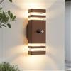 JNR Lampada da esterno a LED con sensore di movimento PIR, IP54 Up Down da esterno impermeabile con sensore di movimento 230 V, lampada da esterno con 2 x 5 W lampadine GU10 3000 K, bianco caldo
