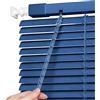 Generico Veneziana in Alluminio per Finestre, 40 60 70 90 100 110 140 160 170 190 200 215 cm Protezione dalla Luce e Visibilità Esterna, Kit di Fissaggio a Muro Incluso(Blue-1)