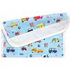 Panini Tessuti, Porta Bavaglino Bavetta in Cotone con tela Aida da ricamare per la pappa - pranzo - merenda in asilo dimensione 16x30 cm Fantasia macchinine