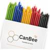 CanBee Candele di cera 100 Candele Multicolore in Cera d'Api Naturale - 16 cm x 5 mm - 40 Minuti - Senza Fumo - Stoppino in Cotone - Per Studio, Lavoro, Concentrazione, Home Office - CanBee