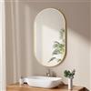 EMKE Specchio Bagno 60 x 100 cm, Specchio da parete con cornice in oro spazzolato, specchio da parete ovale, orizzontale/verticale, per bagno, corridoio, soggiorno, camera da letto, WC ospiti