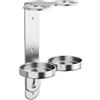 Minhe Dispenser da parete in acciaio inox per sapone o shampoo da bagno, design compatto salvaspazio per casa, hotel o strutture di cura (2 fori)