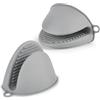 AUAUY Presine Silicone da Cucina, 2 Pezzi Mini Guanto da Forno Antiscivolo, Silicone Guanti per Forno, Presine per Le Pentole, Resistente al Calore, per Cottura e Grigliate （Grigio Chiaro）