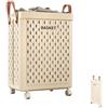 MAGIC SELECT Cesto Porta Biancheria Pieghevole con Ruote, Grande Cesto per Bucato con Maniglie, Ideale per Bagno, Camera e Lavanderia. (50×32×23 cm)