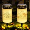 SGZIOO 2 luci a energia solare, per esterni, impermeabili, a LED con picchetto, per cimitero, per decorazione del cimitero, colore bianco