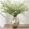 PORCER Vaso antico verde e beige da 14 cm, design floreale in cineserie, vaso in ceramica rustica per decorazione domestica, soggiorno, libreria, ufficio, ingresso, decorazione millenaria, decorazione