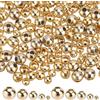 SUNNYCLUE 1 scatola 250 pezzi 5 dimensioni Perline In Acciaio Inossidabile Sfuso 2 mm 3 mm 4 mm 5 mm 6 mm Distanziatori Dorati Perline Sfera Rotonda Perline Rondelle Dorate Perline Distanziatrici Scio