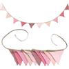 SUBTAVIK 10 pezzi di bandierine, bandierine in tessuto per la cameretta dei bambini, bandierine rosa da 3,15 m, tessuto per giardino, festa nuziale, decorazione per la camera da letto dei bambini (rosa)