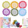 xtemtoamz Kit Uncinetto Principianti 6 Modelli, Uncinetto Set con Tutorial, Sottobicchieri Rotondi, Set Uncinetto per Adulti e Bambini, Decorazione Casa e Festività per Sottobicchieri Tavolo Interni