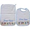 MyVorrei Set Asciugamano+Bavaglio in Spugna Cotone 100% per Asilo | Asciugamano cm 35x52 Bavaglio cm 26x35 | Personalizzabile con Nome