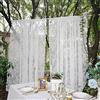 Beruyu Tende in pizzo bianco con ricamo floreale in voile, con tasche per aste, trasparenti, con fermatenda per soggiorno, camera da letto, cucina, set da 2 pezzi (larghezza 150 x altezza 230 cm)