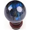 DECORN Labradorite Crystal Ball, Sfera di Pietre preziose curative. Balli di Decorazione con Supporto per Reiki, Meditazione, divinazione, fengshui,4cm