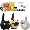 youfengamz Kit Uncinetto Principianti,Kit Uncinetto con Animaux Adorables,Amigurumi Kit,DIY Set Uncinetti con Istruzioni Video Passo Passo,Regalo Perfetto per gli Appassionati di Maglieria - Tre Piccoli Gattini