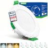 HOMEOW 6x Faretti Led da Incasso per Cartongesso, 5W 220V Faretti Led Soffitto Incasso, Caldo 2700K Neutro 4000K Freddo 6000K, IP44 Faretto per Bagno Cucina, foro 68-80mm
