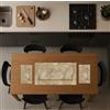 Masters House Biancheria per la Casa Tris Centri Tavola in Microfibra Effetto Marmo Beige con Bordo Dorato - Set 3 Pezzi (1x 80x40 + 2x 30x40 cm) - Eleganti Runner Decorativi per Tavolo da Cucina e Salotto - Made in Italy