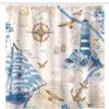 Arquiel Tenda Doccia, Brezza Nautica Barche Vela Blu vintage Lavabile 182X182 Cm Poliestere Impermeabile Tenda Vasca Da Bagno Decoration Con Occhielli E 12 Ganci