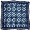 HOME ZEN HOUSEHOLD LINEN TOVAGLIA COPRITAVOLO CENTROTAVOLA RUNNER PIZZO MACRAME' LUSSO (QUADRATO 90X90 CM, DISEGNO LOGGIA COLORE BLU)