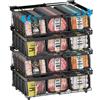DOUBFIVSY 4PCS Cestini per Congelatore, Organizzatore per Congelatore Impilabili Estensibili 140-570L, Cestini Pieghevoli con Maniglie per Congelatore Verticale Congelatore da Incasso (4 Pezzi-Nero)