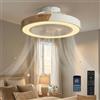 DATO Ventilatore da soffitto con luce, 3 temperature di colore e 6 velocità, ventilatore a soffitto a LED con lampada, silenzioso, dimmerabile (B)