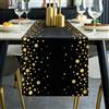 BonBotimen Runner da Tavolo Nero e Oro 30 x 220 cm Poliestere Decorazione da Tavolo Runner da Tavolo da Pranzo con Pois Dorati Decorazione da Tavolo per Matrimonio Compleanno Festa Vacanza Natale