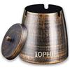 iophi Posacenere a vento, posacenere con coperchio in acciaio inox, posacenere interno con fondo antiscivolo, posacenere portatile