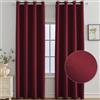 Ystyle Tende Oscuranti per Interni 2 Pezzi, 140x260 CM, Termiche Isolanti, Anti-Rumore, con Anelli, Tenda Moderna Per Camera da Letto e Soggiorno, Bordeaux