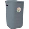 Sicignano Casalinghi Ingrosso Casalinghi Sicignano Portabiancheria Domus 50 Lt in Plastica Riciclata ? Contenitore Salvaspazio con Coperchio, Design Moderno, 37x36x56h cm ? Made in Italy (Smoky Blue)