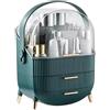 Mustbeau Porta Trucchi Organizer Trucco Facile da Pulire Skincare Organizer Bagno Antipolvere Makeup Contenitore con Maniglie Organizzatori Cosmetici per Creme Pennelli Accessori