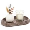 SPESHSTONES Vassoio in marmo da 24 cm, realizzato a mano, per profumeria e candela, vassoio moderno per gioielli e accessori, vassoi decorativi per tavolino da caffè
