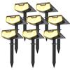 SUNNMO 8 Pezzi Faretti Solari a LED da Esterno, Lampade Luci Solari da Giardino Potenti 3 Modalità 32 LED IP65 Impermeabile Luce Faretto LED da Esterno Solare per Giardino Piante Albero Luce Calda