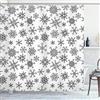 ABAKUHAUS Fiocco di neve Tenda da Doccia, Linea Inverno Motivi, Tessuto Set di Decorazioni per il Bagno con Ganci, 175 x 180 cm, Bianco Nero Grigio