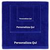 MAYRA Set 3 Asciugamani Bagno Personalizzati in Spugna 100% Cotone | Tris Telo Doccia, Viso e Ospite | Hotel, B&B, Alberghi | Personalizzabili con Iniziali, Nome, Logo | Certificato OEKO-TEX (Blu)