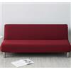 Generico Copridivano Letto Senza Braccioli - Fodera Elasticizzata Lavabile Antiscivolo per Divano Letto Pieghevole 2/3 Posti, Protezione Completa, 14 Colori Disponibili (Rosso Vino, 150-190cm)