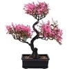 DECHOUS Piante artificiali per bonsai in vaso, pianta artificiale decorativa, per casa, soggiorno, ufficio, falsa pianta verde, dal design moderno, rosa, ideale come decorazione da tavolo o