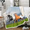 Homemissing Coperta in pile con cavallo al galoppo, per ragazzi, coperta in 3D per destrieri di cavalli, per adolescenti, motivocoperta in peluche, per la fattoria, king