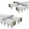 Generic Binario per Tende A Doppio Binario 1-5m Binario per Tende da Soffitto O da Parete Alluminio Scorrevole Bastone Tenda per Soggiorno Camera da Letto(Bianco,140cm)