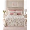 TexLom Copriletto Matrimoniale Laura Blasi Policotone Primavera/Estate - Fantasia Rose Chic - Misura Standard, Traspirante (Beige)