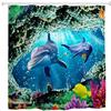 A.Monamour Tenda da Doccia Impermeabile In Poliestere Tessuto Stampa 3D Mondo Sottomarino Delfino Pesce Barriera Corallina Oceano Blu Antimuffa Resistente Tende per Doccia Tenda della Vasca da Bagno