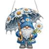 NEWENMO 5D Carino Gnomo Diamond Painting Pendente,Margherita Pittura Diamante Pendente con Catena,Forma Speciale Diamond Painting Adulti Ciondolo,per Principianti Finestre Pareti Hanging Decorazione