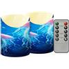 Sevdomey Candele senza fiamma a forma di medusa con telecomando, candele realistiche a fiamma, timer 24 ore, funzionamento a batteria, candele a LED per decorazioni domestiche