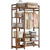angelfanmily Stand Appendiabiti in bambù, Multifunzionale Appendiabiti Portatile, Design Aperto, Stand Appendiabiti da Terra per Vestiti,Cappelli, Scatola per Scarpe,Porta Abiti da Camera