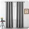 GIRASOLE HOME Coppia Tende Pantelleria Semi Oscuranti Antifiamma Fantasia a Tratteggi Tessuto Ignifugo Certificato 2 Pannelli da 140x260cm con Occhielli, Grigio